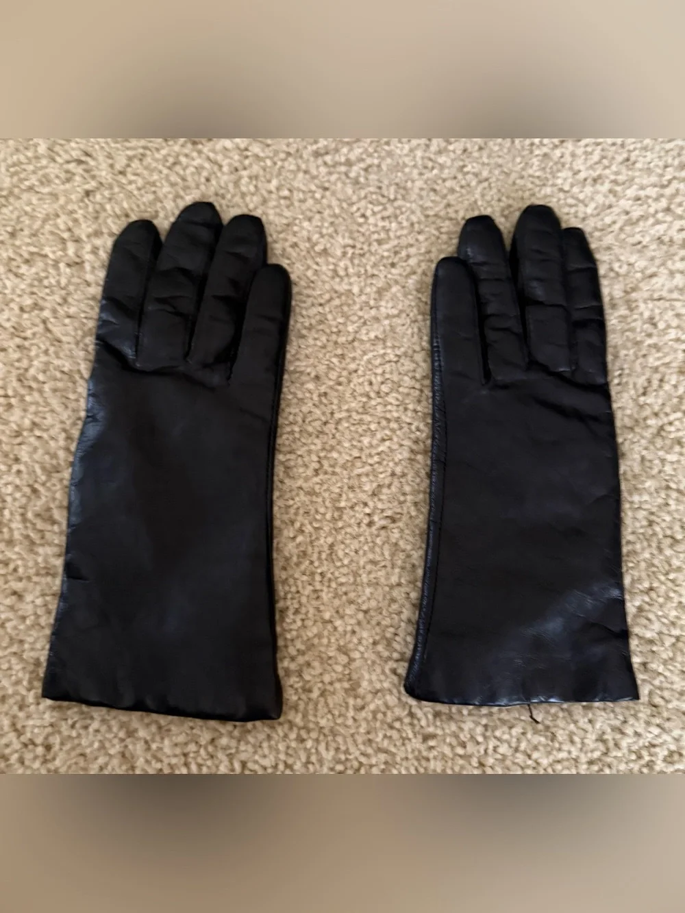 Black Women's Leather Gloves with cashmere inside